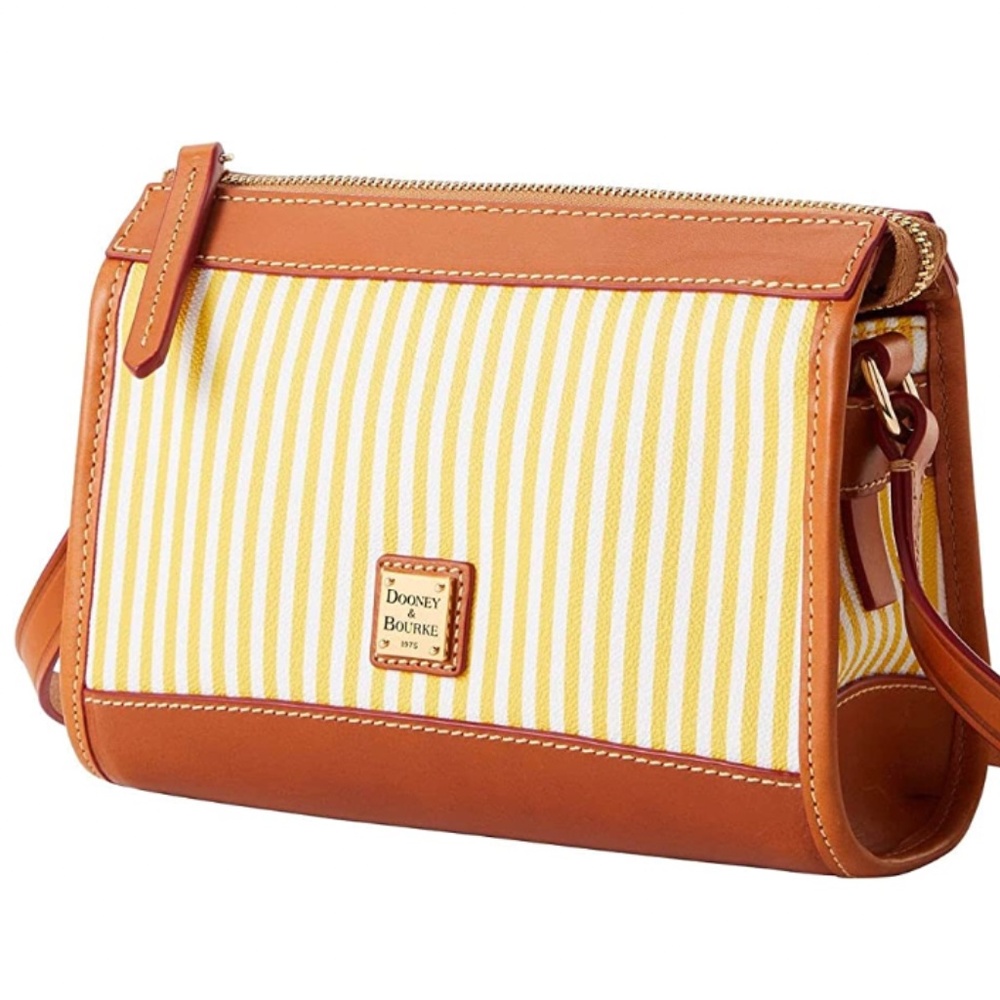 Dooney & Bourke Yellow Striped Zipped Crossbody